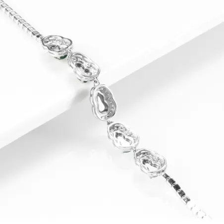 Green Jadeite Gourd Bracelet – Natural Ice Jade with S925 Silver | Elegant Women’s Jewelry