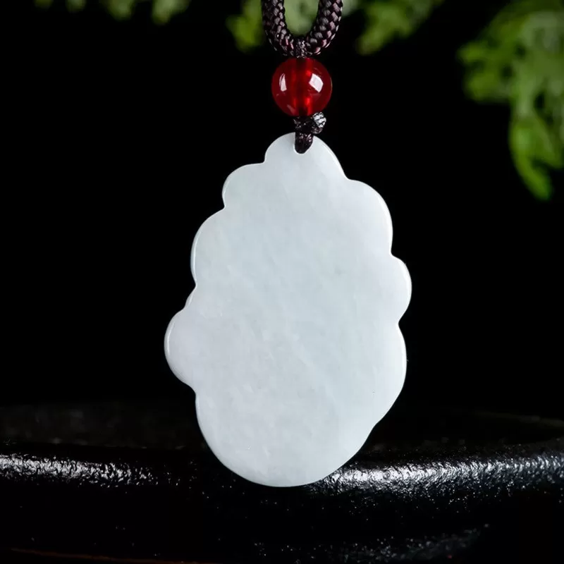 Nine-Tailed Fox Jade Pendant | White Burmese Jade | Hand-Carved Lucky Charm