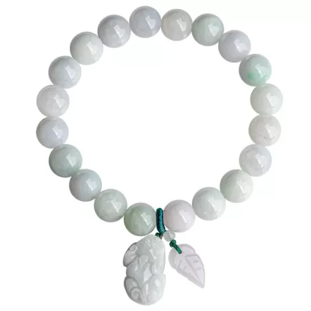 Natural Ice Jade Pixiu Wealth Bracelet | Burmese Grade-A Jadeite | Feng Shui Jewelry