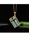 Natural Blue Jadeite Abacus Pendant | S925 Silver | Symbol of Wealth & Wisdom