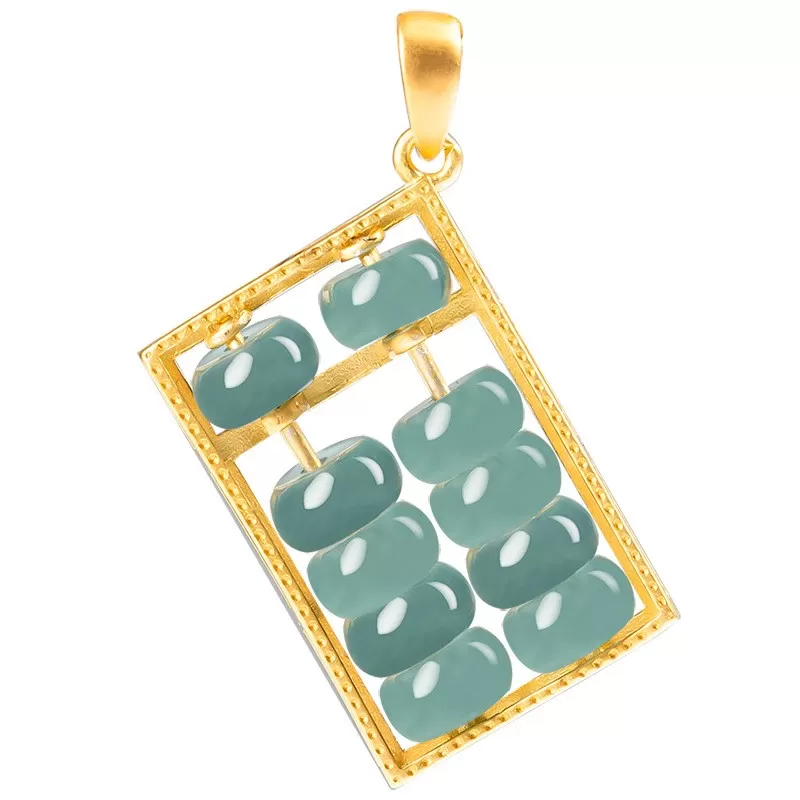 Natural Blue Jadeite Abacus Pendant | S925 Silver | Symbol of Wealth & Wisdom
