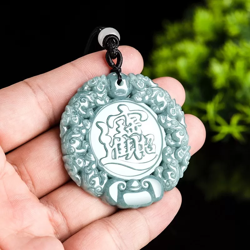 Natural Blue Jadeite Pixiu Pendant for Prosperity | Handmade Fortune Amulet