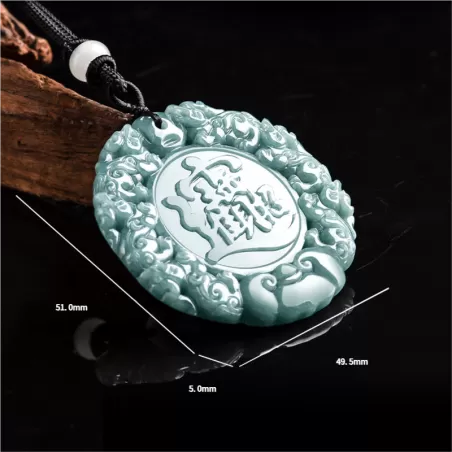 Natural Blue Jadeite Pixiu Pendant for Prosperity | Handmade Fortune Amulet
