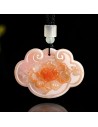 Natural Burnt-Red Burmese Jadeite Ruyi Peony Pendant | Auspicious Ice Jade Amulet for Men & Women