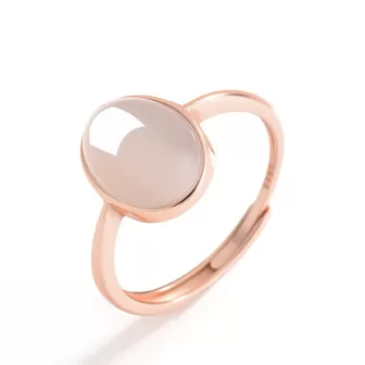 Lavender Hetian Jade Ring | Adjustable Rose Gold S925 Silver | Elegant Women’s Fashion Jewelry
