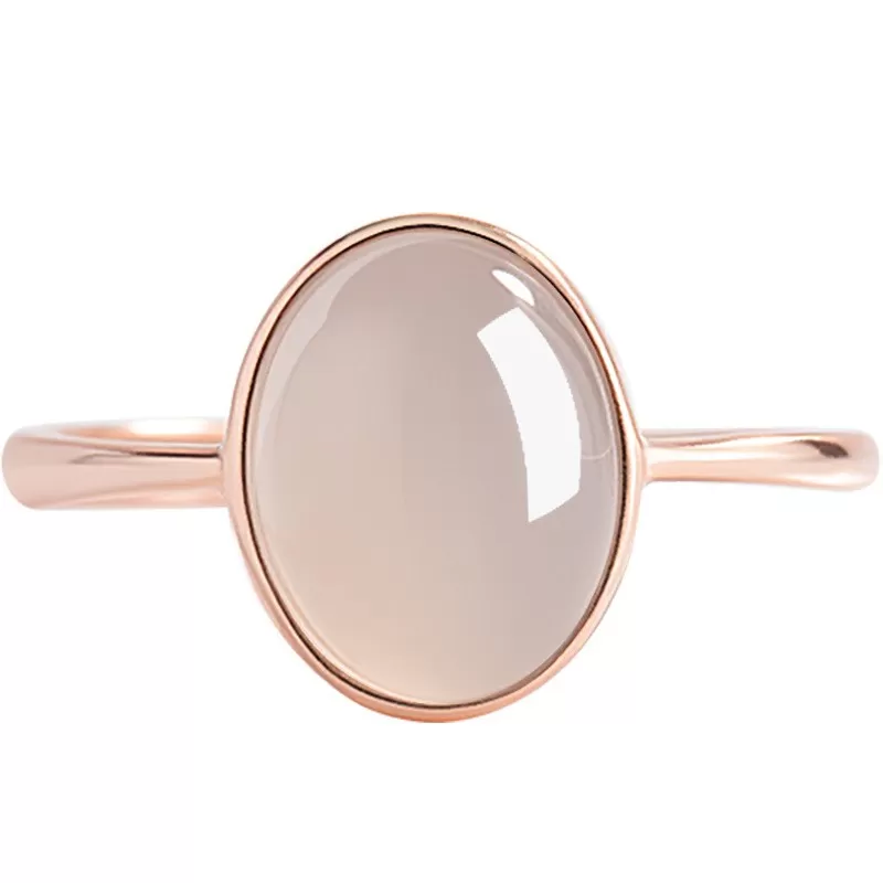 Lavender Hetian Jade Ring | Adjustable Rose Gold S925 Silver | Elegant Women’s Fashion Jewelry
