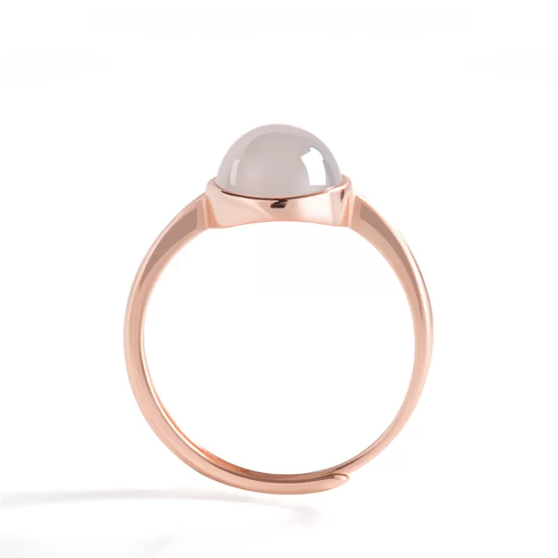 Lavender Hetian Jade Ring | Adjustable Rose Gold S925 Silver | Elegant Women’s Fashion Jewelry