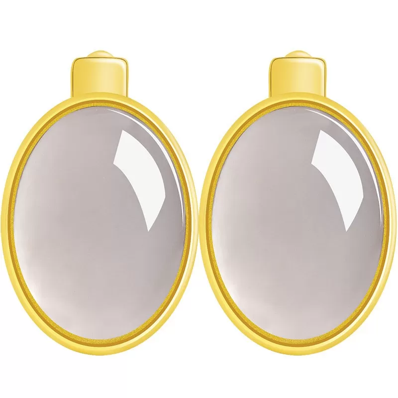 Natural Smoky Purple Hetian Jade Earrings – S925 Silver Clip-On Jewelry | Elegant Minimalist Chinese Style