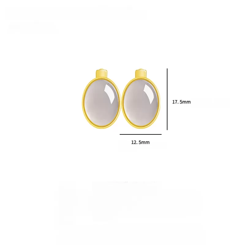 Natural Smoky Purple Hetian Jade Earrings – S925 Silver Clip-On Jewelry | Elegant Minimalist Chinese Style