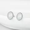 Natural White Hetian Jade Earrings – S925 Silver Studs for Women | Elegant Chinese-Inspired Jewelry