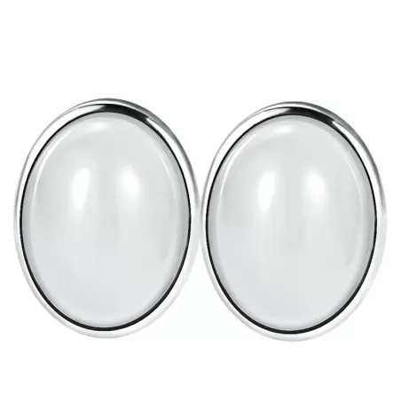 Natural White Hetian Jade Earrings – S925 Silver Studs for Women | Elegant Chinese-Inspired Jewelry