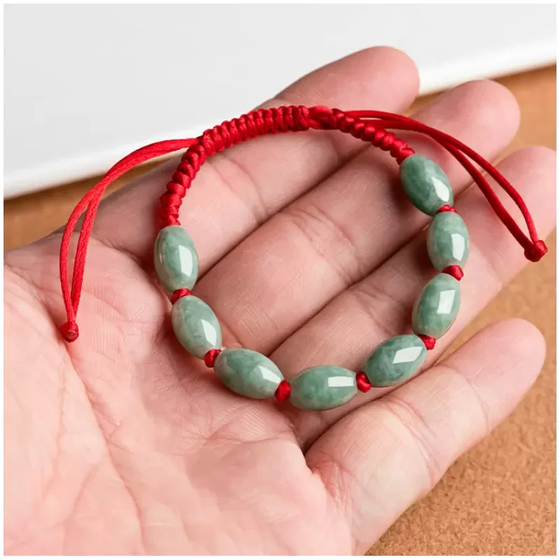 Turning Fortune Jade Bracelet – Natural Type A Burmese Green Jade | Hand-Carved Lu Lu Tong | Prosperity & Career Luck | Unisex |