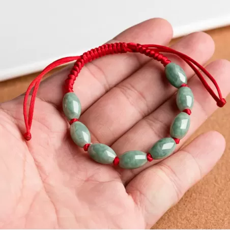 Turning Fortune Jade Bracelet – Natural Type A Burmese Green Jade | Hand-Carved Lu Lu Tong | Prosperity & Career Luck | Unisex |
