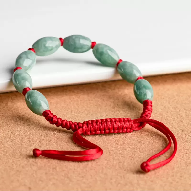 Turning Fortune Jade Bracelet – Natural Type A Burmese Green Jade | Hand-Carved Lu Lu Tong | Prosperity & Career Luck | Unisex |