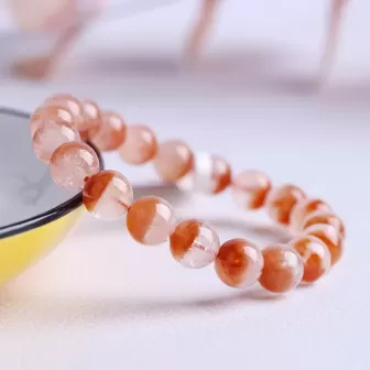 Red Rutilated Quartz “Treasure Bowl” Bracelet – Venus Crystal for Charm & Vitality | Natural Fire Element Beads | Ethnic Half-Bo