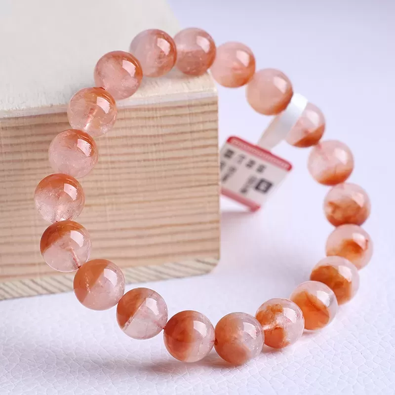 Red Rutilated Quartz “Treasure Bowl” Bracelet – Venus Crystal for Charm & Vitality | Natural Fire Element Beads | Ethnic Half-Bo