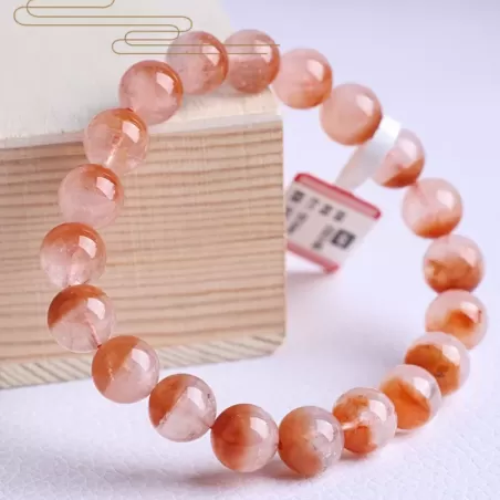Red Rutilated Quartz “Treasure Bowl” Bracelet – Venus Crystal for Charm & Vitality | Natural Fire Element Beads | Ethnic Half-Bo