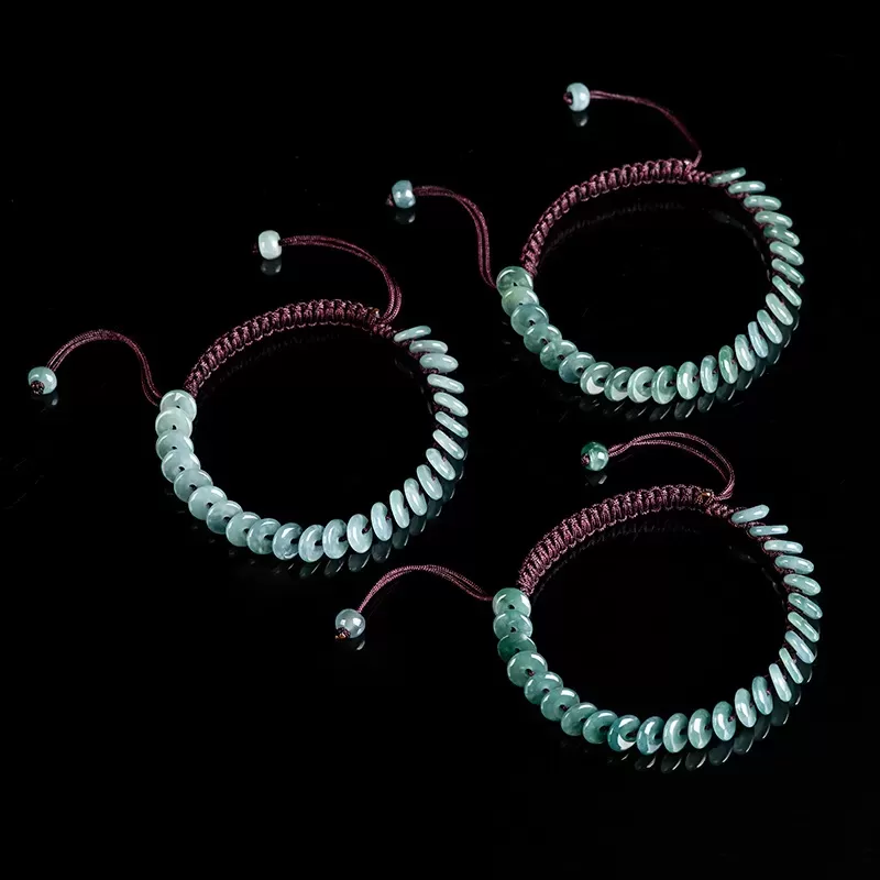 Blue Water Jade Peace Buckle Bracelet – Natural Type A Jade | Ice-Grade Hand-Carved Unisex Amulet | Water Element Energy