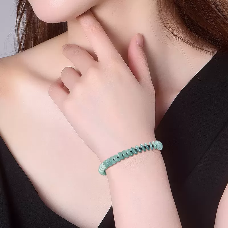 Blue Water Jade Peace Buckle Bracelet – Natural Type A Jade | Ice-Grade Hand-Carved Unisex Amulet | Water Element Energy