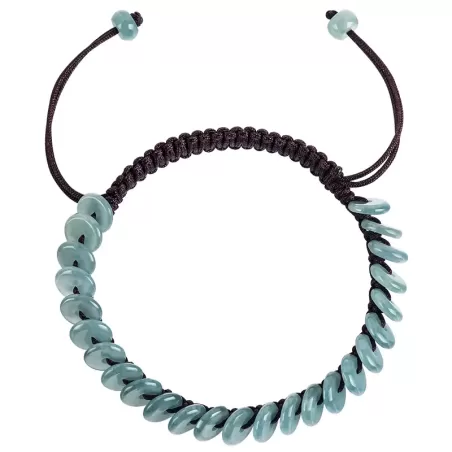 Blue Water Jade Peace Buckle Bracelet – Natural Type A Jade | Ice-Grade Hand-Carved Unisex Amulet | Water Element Energy