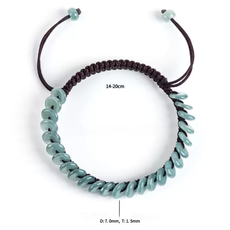 Blue Water Jade Peace Buckle Bracelet – Natural Type A Jade | Ice-Grade Hand-Carved Unisex Amulet | Water Element Energy