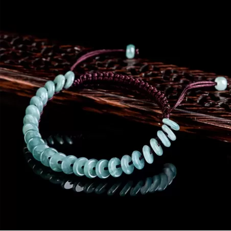 Blue Water Jade Peace Buckle Bracelet – Natural Type A Jade | Ice-Grade Hand-Carved Unisex Amulet | Water Element Energy