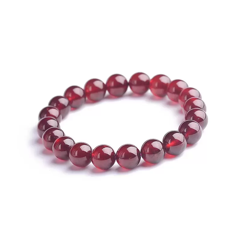 Orange-Red Garnet Bracelet – Natural Crystal Jewelry for Women | Single Strand Cut Beads | Fire Element Energy & Emotional Warmt
