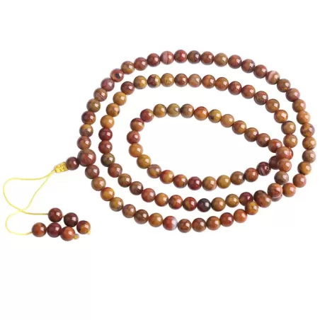 Zhan Guo Red Agate 108 Mala Bracelet – Natural Multi-Layer Fire-Earth Crystal Jewelry | Buddhist-Inspired Prayer Beads | Unisex