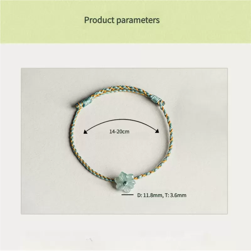 Blue Water Jade Orchid Bracelet – Type A Jade Hand-Carved | Elegant Minimalist Jewelry for Couples | Symbol of Grace & Flow | Wa