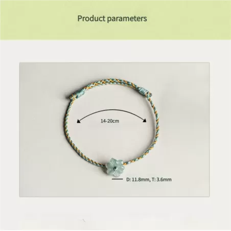 Blue Water Jade Orchid Bracelet – Type A Jade Hand-Carved | Elegant Minimalist Jewelry for Couples | Symbol of Grace & Flow | Wa