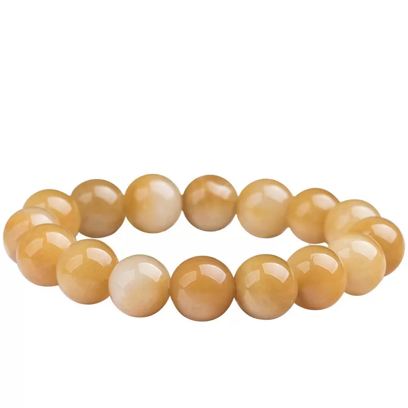 Gobi Yellow Jade Bracelet | Natural Silky Soft Jade 13mm Beads
