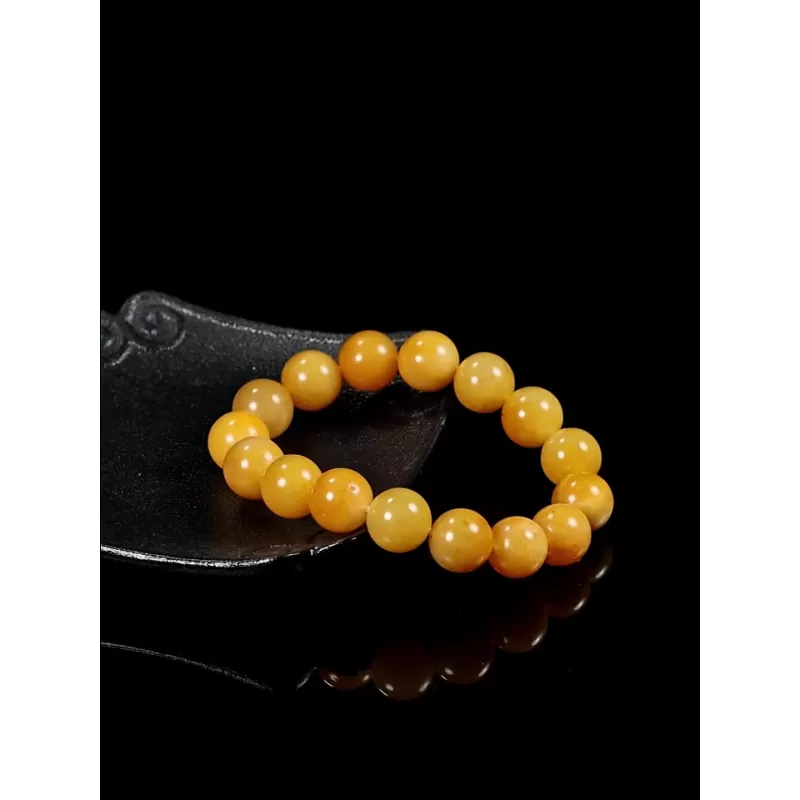 Gobi Yellow Jade Bracelet | Natural Silky Soft Jade 13mm Beads