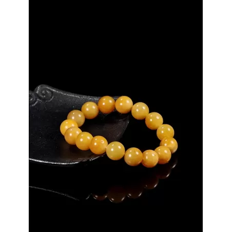 Gobi Yellow Jade Bracelet | Natural Silky Soft Jade 13mm Beads