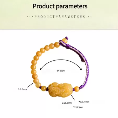 Golden Silk Jade Pixiu Bracelet – Handcrafted Wealth & Protection Talisman | Five Elements Earth