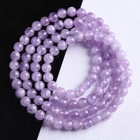 Natural Lavender Amethyst 108 Mala Beads Bracelet – Fire Element Spiritual Energy for Tranquility