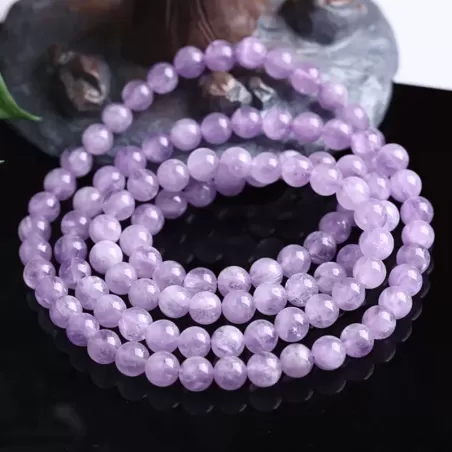 Natural Lavender Amethyst 108 Mala Beads Bracelet – Fire Element Spiritual Energy for Tranquility
