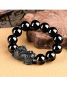 Black Jade Pixiu Bracelet – Natural Jadeite Wealth Charm for Men