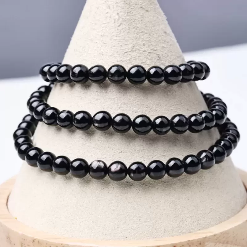 Natural Egyptian Goldstone 108 Mala Beads Bracelet – Cat’s Eye Crystal for Fortune, Energy & Water Element Balance