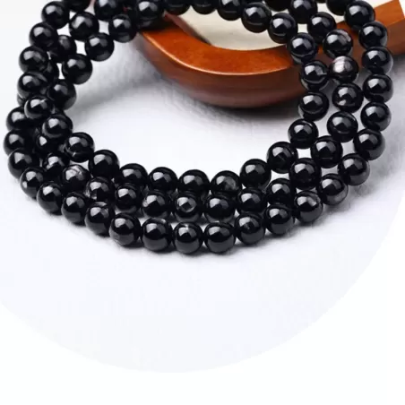 Natural Egyptian Goldstone 108 Mala Beads Bracelet – Cat’s Eye Crystal for Fortune, Energy & Water Element Balance