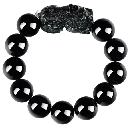 Black Jade Pixiu Bracelet – Natural Jadeite Wealth Charm for Men