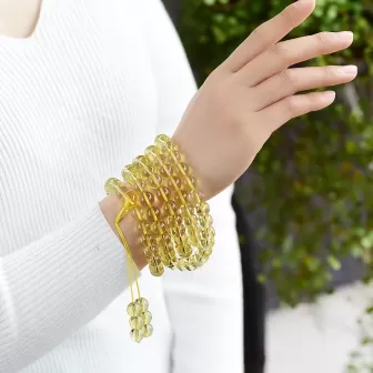 108-Bead Lemon Yellow Citrine Mala Bracelet – Natural Crystal for Prosperity, Energy & Earth Element Harmony 2