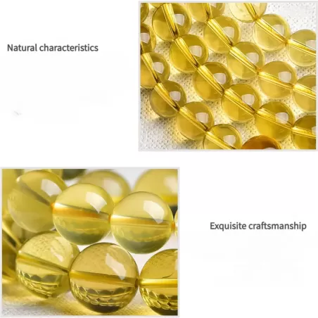 108-Bead Lemon Yellow Citrine Mala Bracelet – Natural Crystal for Prosperity, Energy & Earth Element Harmony