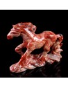 Natural Red Jasper Horse Sculpture – "Galloping Success" Feng Shui Gemstone Décor